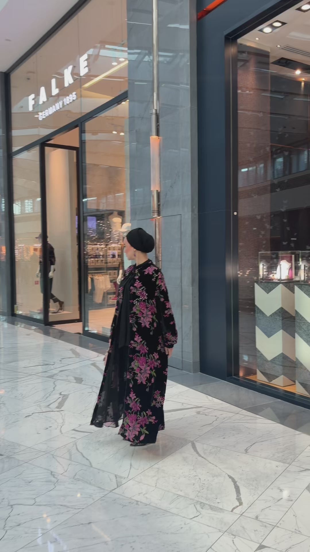 Floral velvet coat dress